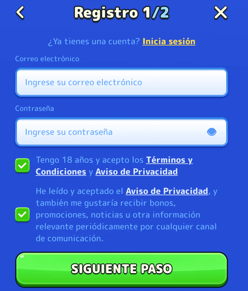 Registrarse y verificar cuenta en Pistolo Casino